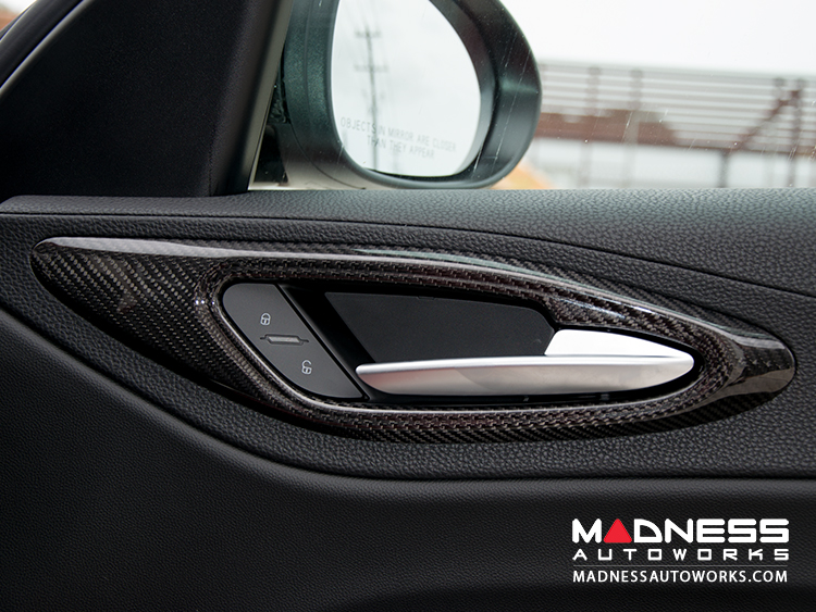 Alfa Romeo Giulia Interior Door Handle Trim Set Carbon Fiber